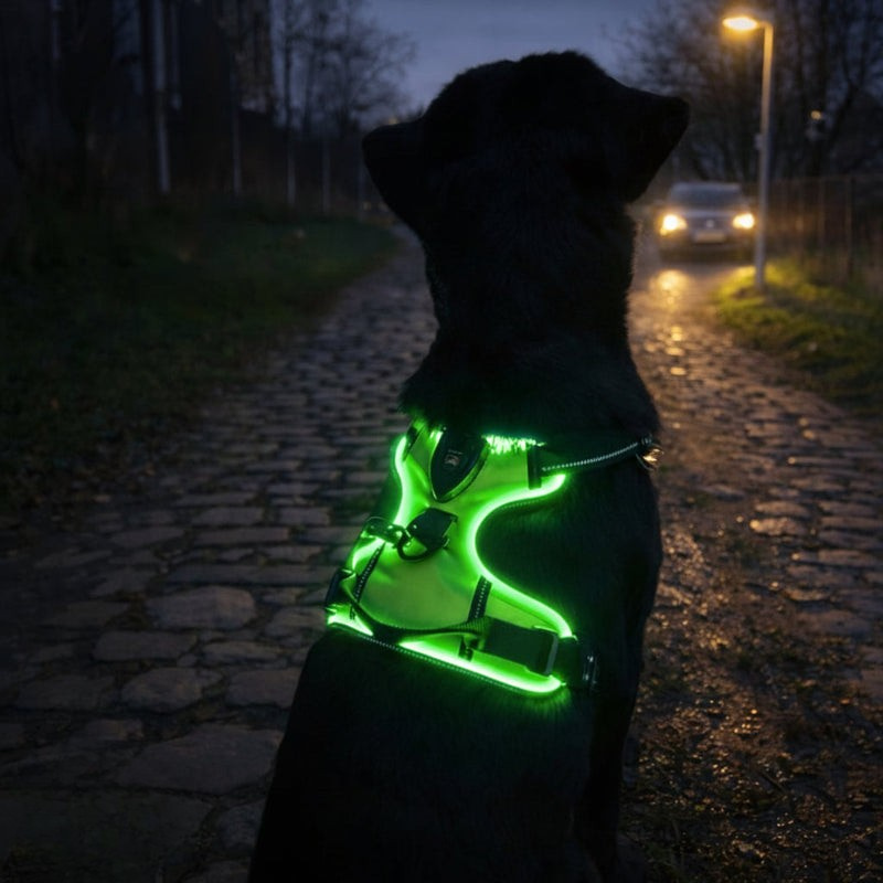 MijnDierShop GlowGuard Hondenharnas | Waterafstotend, Ultra Fel LED, Tot 500 Meter Zichtbaarheid