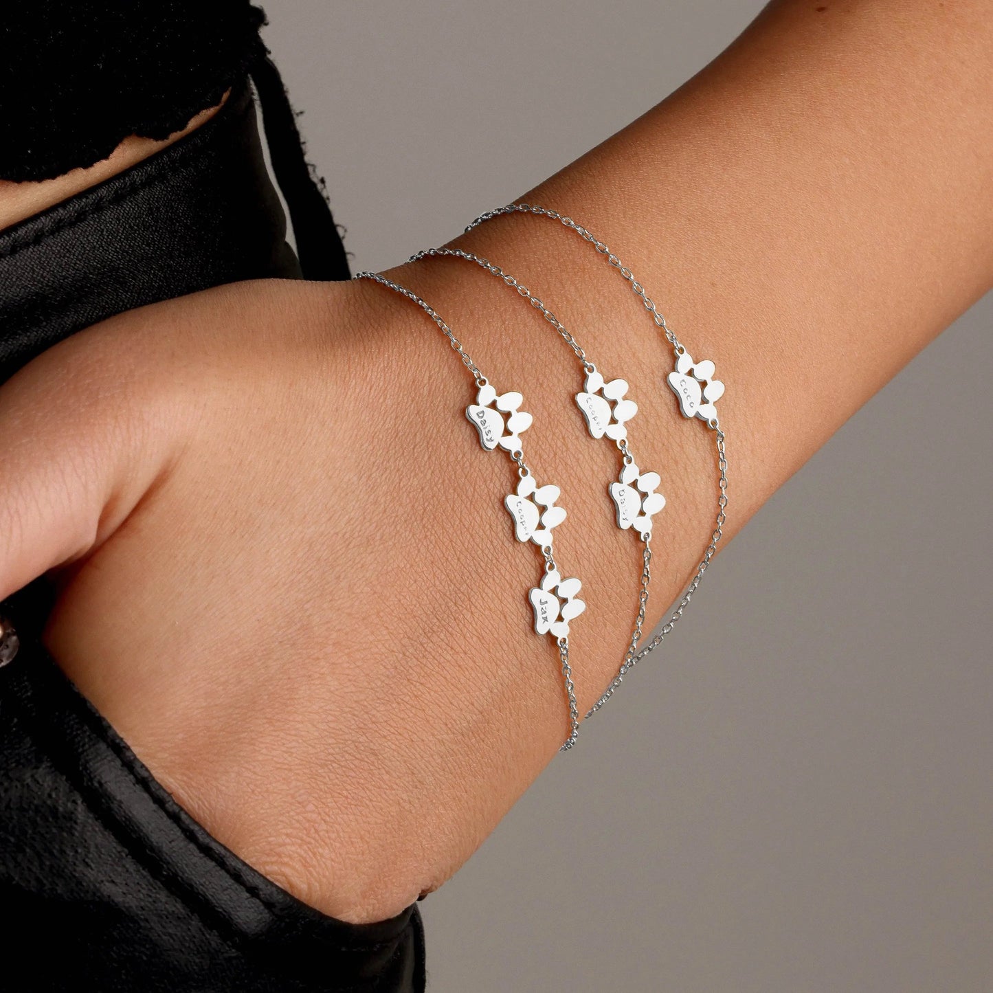 MijnDierShop | Gepersonaliseerde armband met pootafdruk en naam