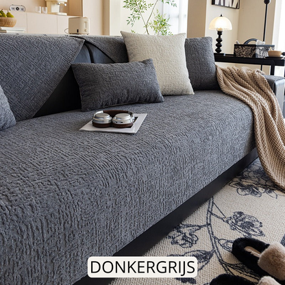 Vilda Chenille Bankhoes — Antislip nopjes, pluisvrij & wasbaar