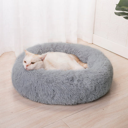 Mijn DierShop® Pluche Donut Wolken Bed - Voor Katten & Kleine Honden