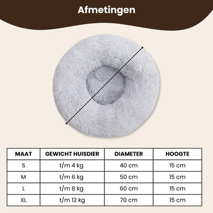 Mijn DierShop® Pluche Donut Wolken Bed - Voor Katten & Kleine Honden