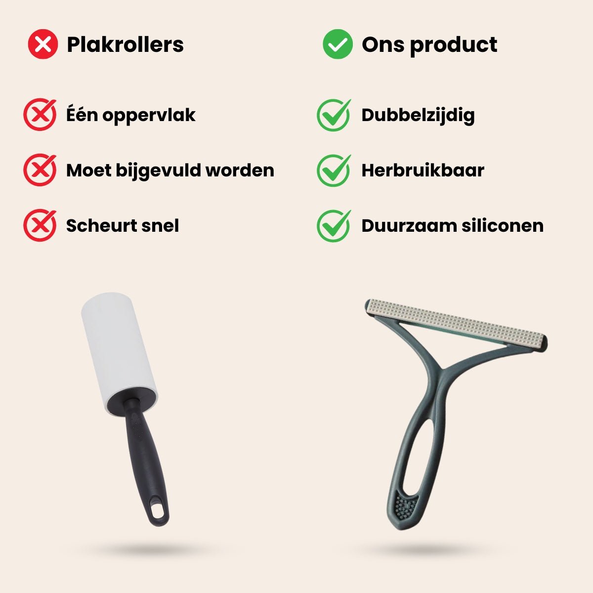 Mijn DierShop® Dubbelzijdige Huisdierhaar Verwijderaar