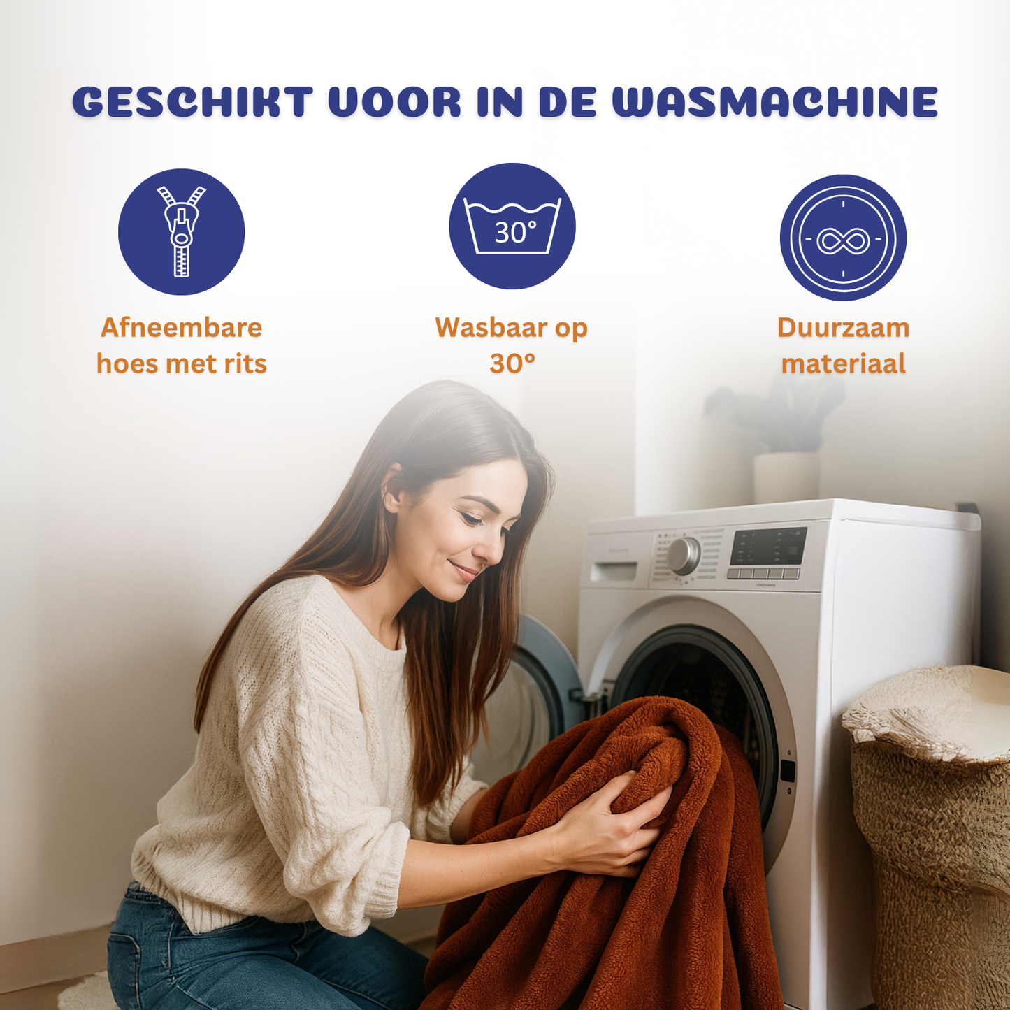 Mijn DierShop Hoes (ENKEL HOES) voor Orthopedische Donutmand - ZONDER VULLING