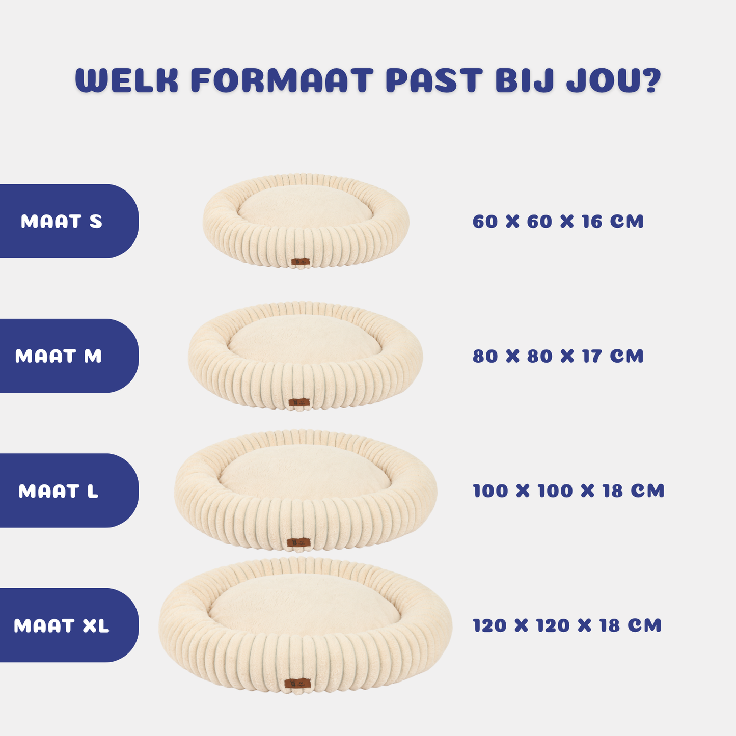 Mijn DierShop Hoes (ENKEL HOES) voor Orthopedische Donutmand - ZONDER VULLING