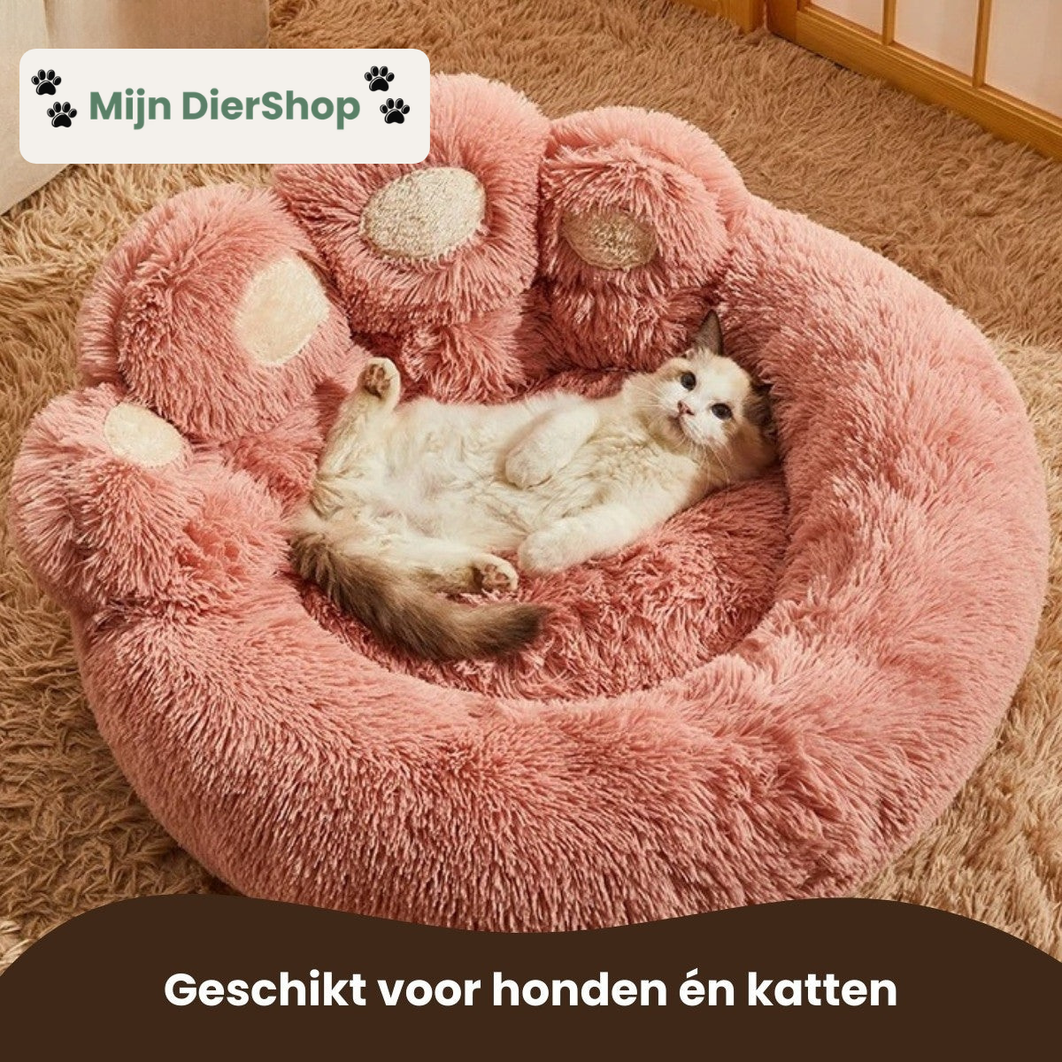 Mijn DierShop® Luxe Pootvormige Slaapmand - Voor Honden & Katten