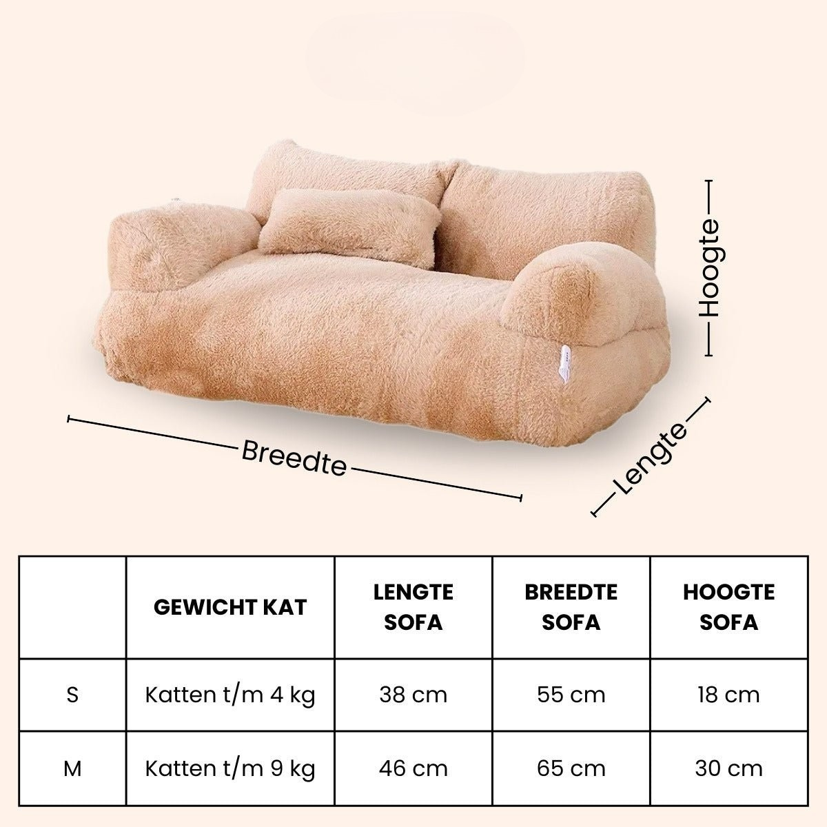 Mijn DierShop® Luxe Kalmerende Sofa - Voor Katten & Kleine Honden