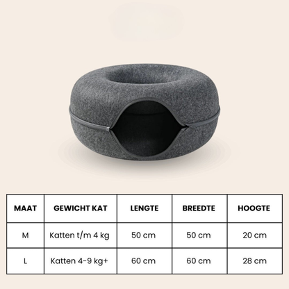 Mijn DierShop® 2-in-1 Donut Tunnel Bed voor Katten
