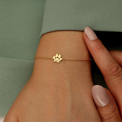 MijnDierShop | Gepersonaliseerde armband met pootafdruk en naam