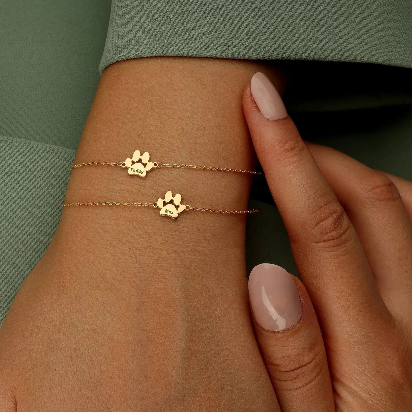 MijnDierShop | Gepersonaliseerde armband met pootafdruk en naam