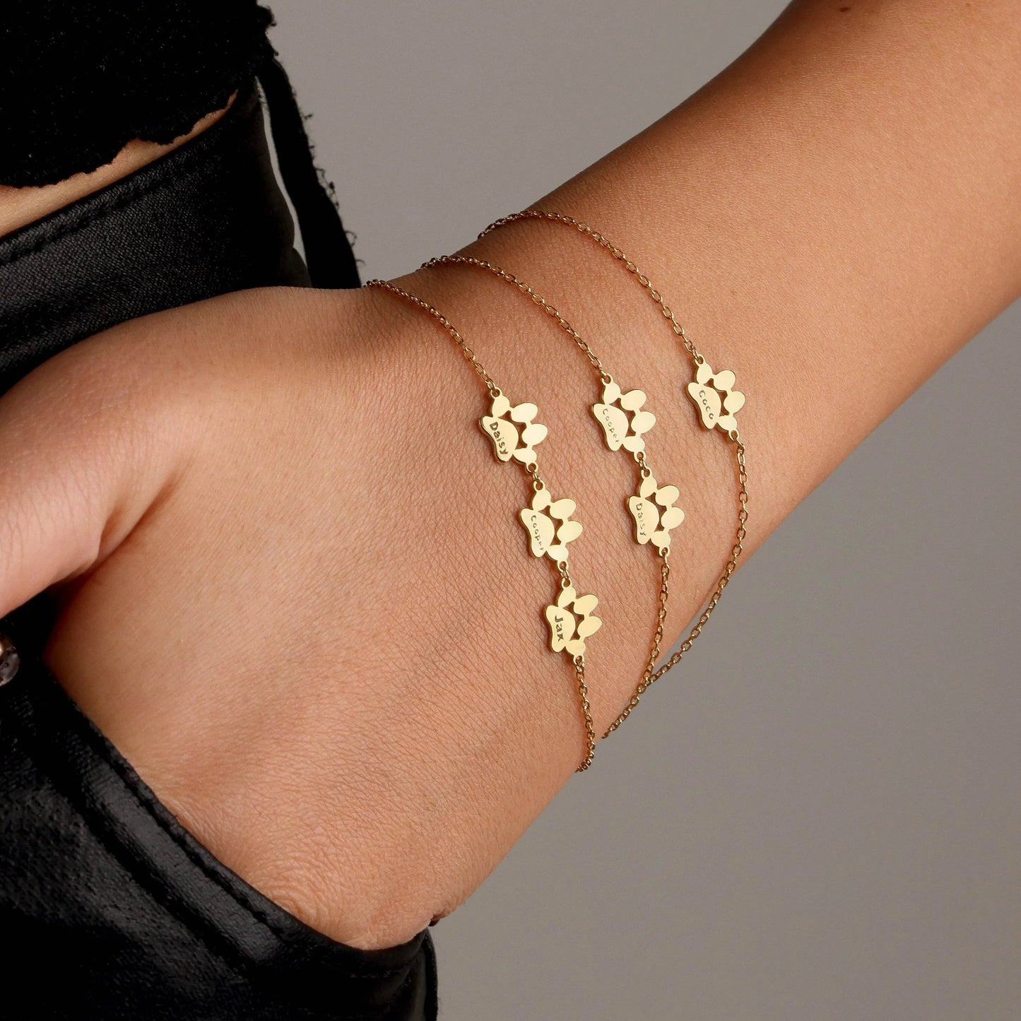 MijnDierShop | Gepersonaliseerde armband met pootafdruk en naam
