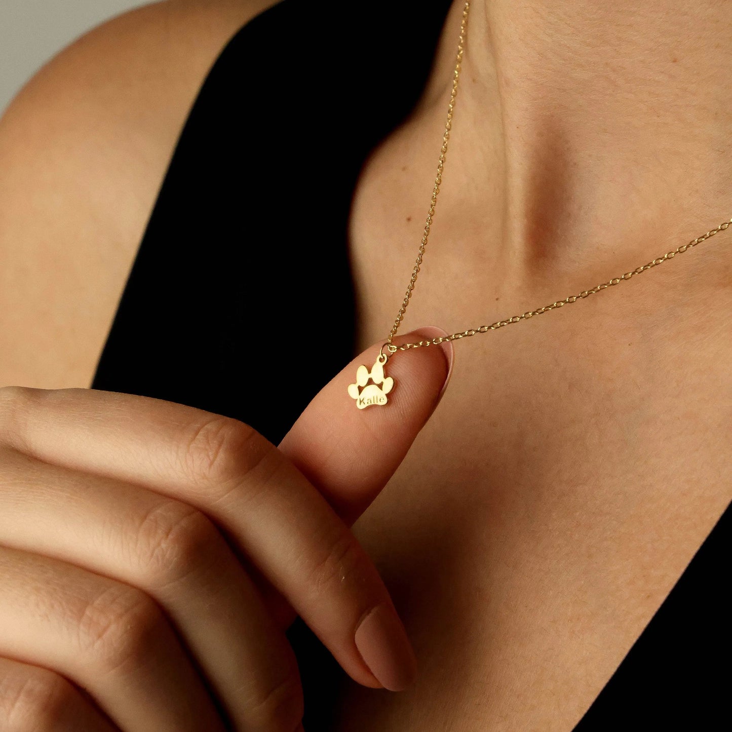 MijnDierShop | Gepersonaliseerde ketting met pootafdruk en naam