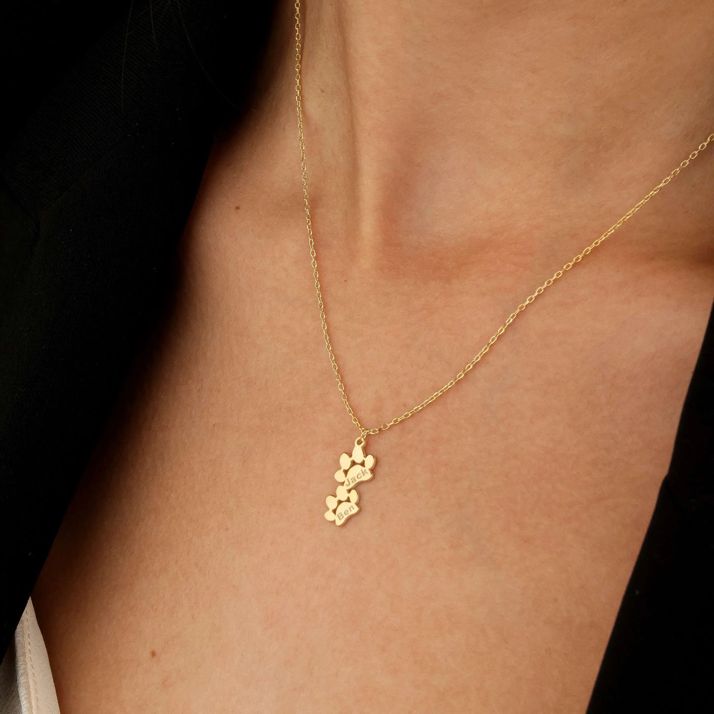 MijnDierShop | Gepersonaliseerde ketting met pootafdruk en naam