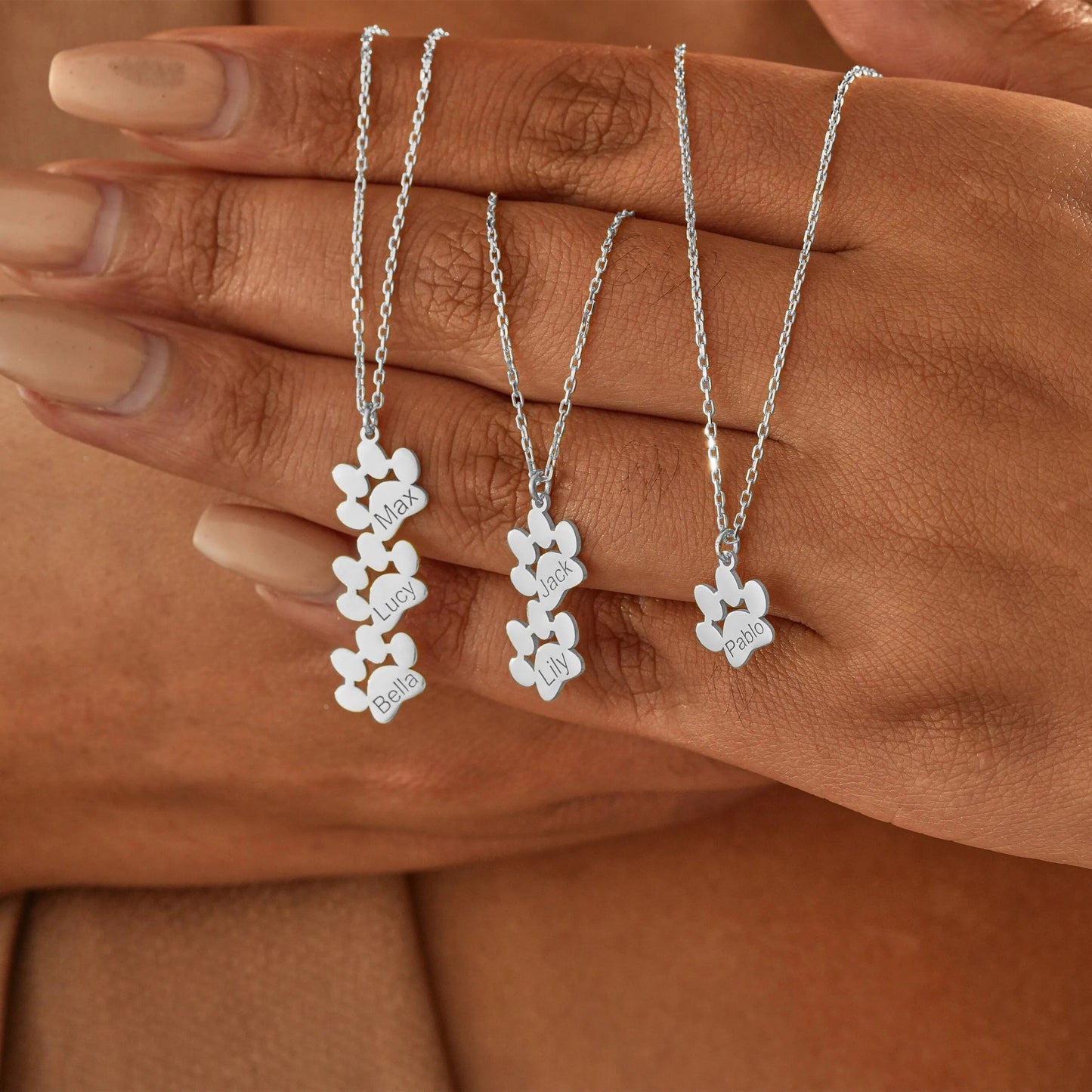 MijnDierShop | Gepersonaliseerde ketting met pootafdruk en naam
