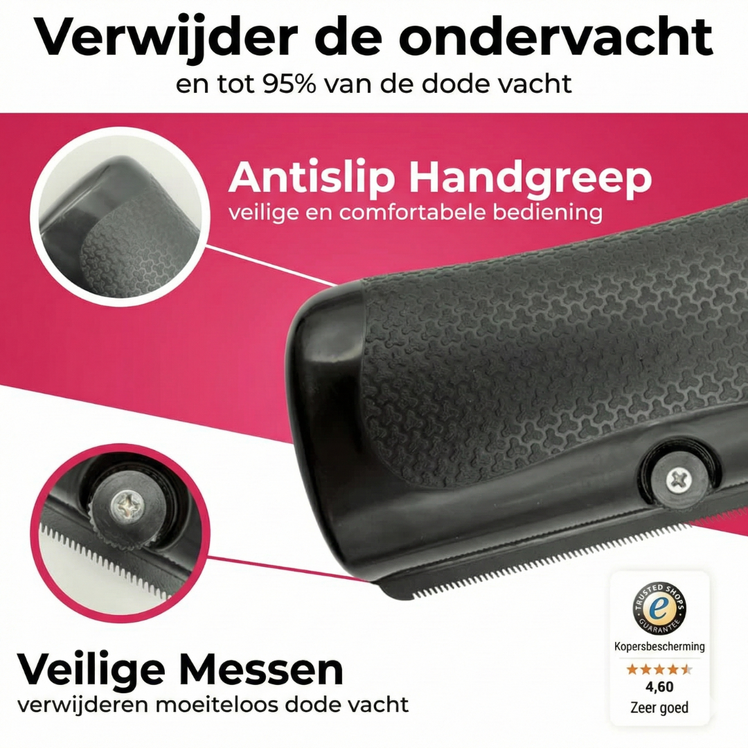 Mijn DierShop® | Pura Vacht Borstel | Effectieve Verzorging voor Honden en Katten